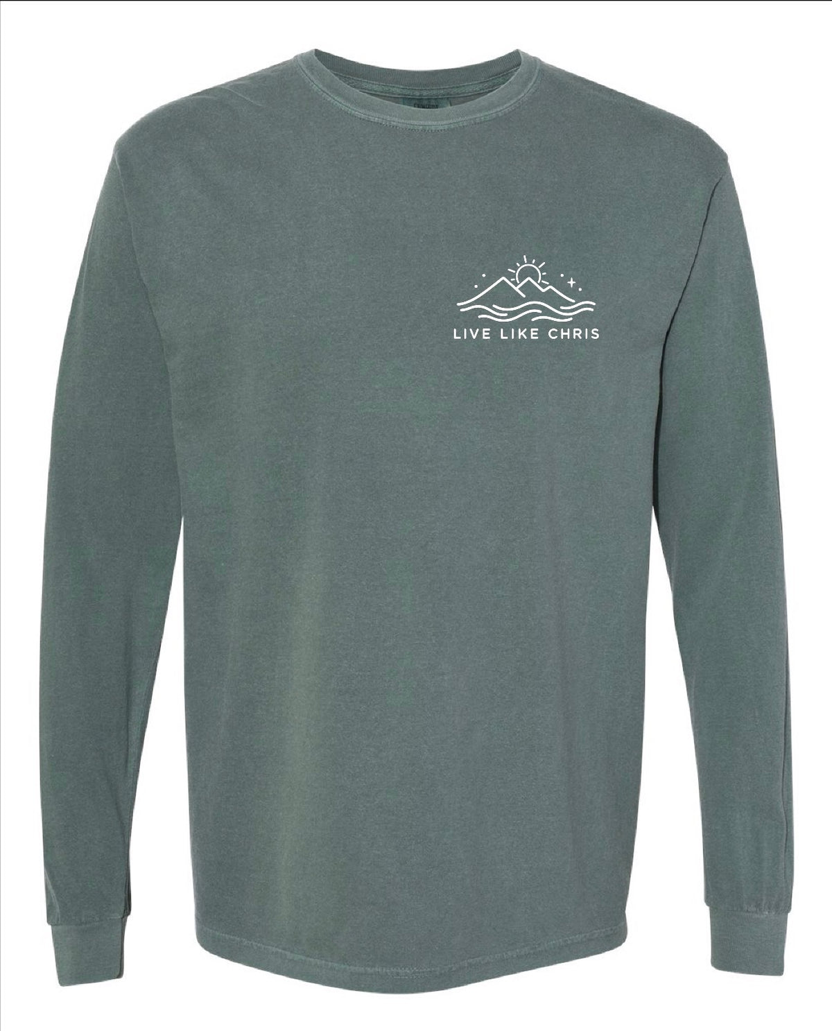 Live Like Chris long sleeve tee in sage