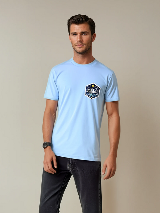 Unisex Light Blue Short Sleeve T-Shirt- SMALL ONLY