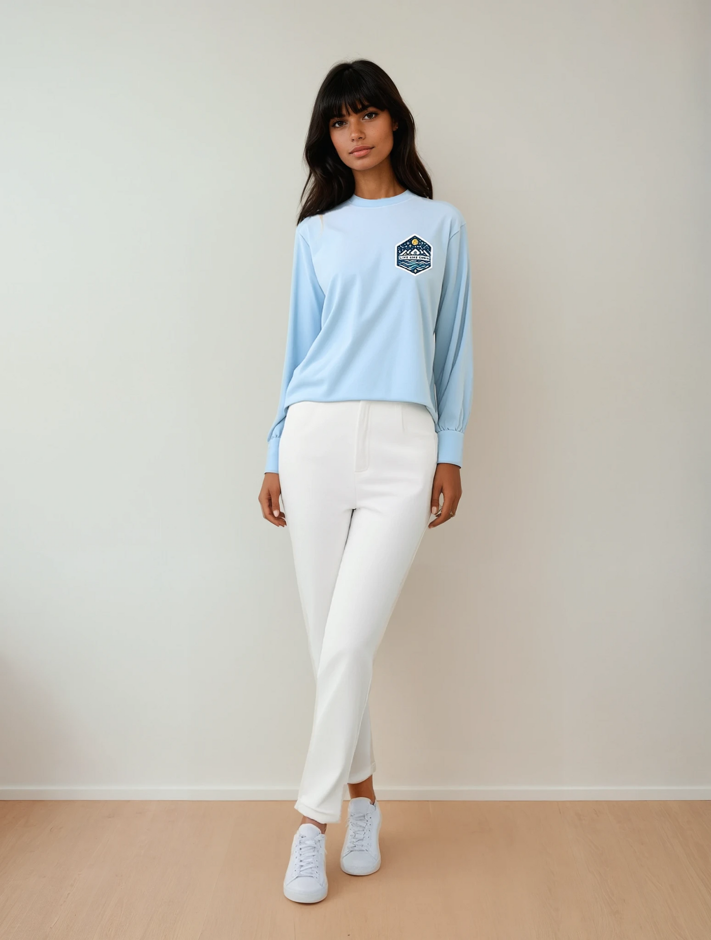 Unisex Light Blue Long Sleeve T-Shirt- SMALL ONLY